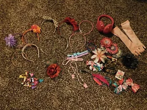 Girl's Hair & Jewelry Accessories Lot Ear Muffs Earrings Bracelets Dress Gloves - Picture 1 of 9