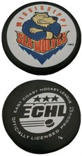 MISSISSIPPI SEA WOLVES ECHL OFFICIAL HOCKEY PUCK LINDSAY MFG.  🇨🇦 VINTAGE