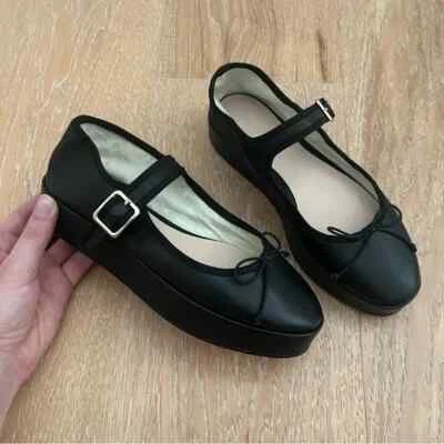 Балетные туфли на платформе Mary Jane Loeffler Randall Leah черные - Изображение 1 из 4
