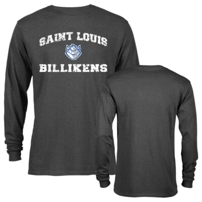 Saint Louis University Billikens Distressed Retro Logo Long Sleeve Adult T-Shirt - Image 1 of 4