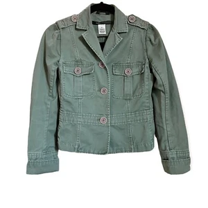 Marc Jacobs Womens Utility Jacket Button Front Sz 2 Green Long Slv Cotton - Picture 1 of 6