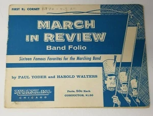 First B Cornet Rubank March in Review Marching Band Folio Yoder Walters Vintage - Picture 1 of 4
