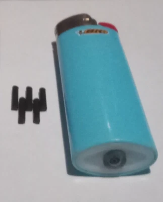 Custom Handmade Refillable Bic Lighters : Aqua BLUE - Image 1 of 4
