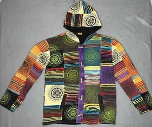 Karma Circle USA Damen Medium bestickt Reißverschluss Boho zerrissen Patchwork Jacke - Bild 1 von 22