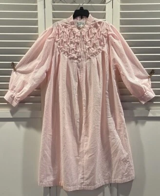 Vintage Saybury Nightgown Large White/pink Fancy Detailed Trim Cottagecore - Image 1 of 4