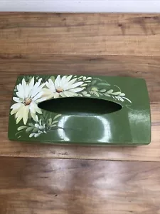 Vintage MCM Hand Painted MITCHELL GOULD Tissue Kleenex Box Green - Picture 1 of 7