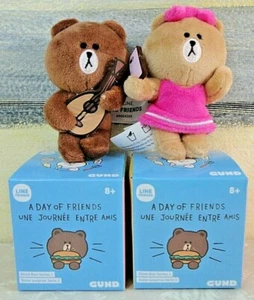 Lot (4) Gund LINE FRIENDS Mini Plush Series 1 *2 Blind Boxes* 2 Bears  - Picture 1 of 1