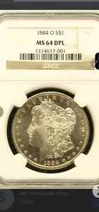 1884 O MORGAN SILVER DOLLAR NGC MS64 DPL - Picture 1 of 6