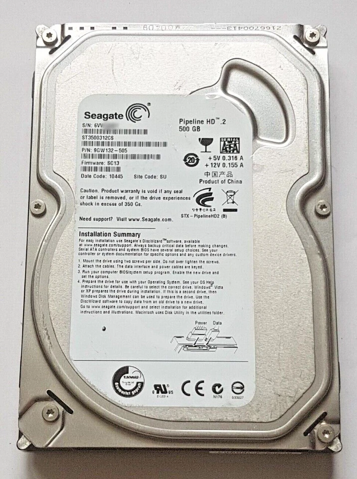 500 GB SATA Seagate Pipeline HD 5900.2 ST3500312CS 8MB HDD 3,5 " Hard Drive - Image 1 of 1