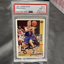 1991 Upper Deck #202 Craig Ehlo PSA 9 Autograph 10 Pop 1 Cleveland Cavaliers