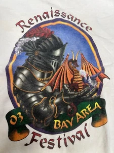 Vintage 2003 Renaissance Festival Bay Area T Shirt Mens M Classic Knight Logo FL - Picture 1 of 3
