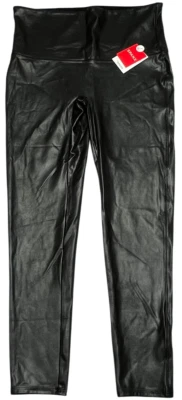 Леггинсы женские Spanx (XLP) искусственная кожа эластичные на талии черные новые с ценниками - Изображение 1 из 4