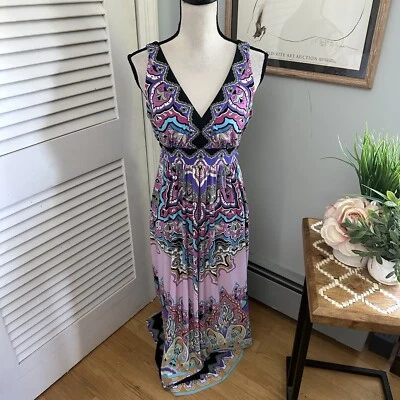 Vestido ECI Mujer 6 Paisley Maxi Slinky Colorido Boho Hada Retro Y2K Verano Foto 1 de 4