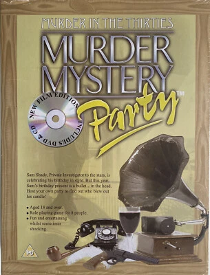 MURDER MYSTERY PARTY-MURDER IN THE ‘30’s NEW FILM EDITION INCLUDES CD & DVD NEW - Image 1 of 2