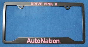 AUTONATION DRIVE MARCO DE MATRÍCULA DE METAL ROSA NEGRO - conciencia sobre el cáncer komen x - Imagen 1 de 1