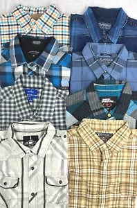 Men’s New Long Sleeve Colorful Plaids Button-Up Casual Shirts-Choice Size/Color - Picture 1 of 9