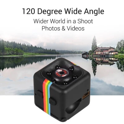1080P HD Mini Cube Camera IR Night Vision 120° Wide Angle 32GB Extended J7E0 - Image 1 of 4