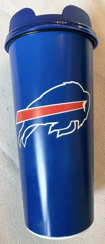 Buffalo Bills Playoff Travel Tumbler. RARE NFL Promotional Item. Clean Cover