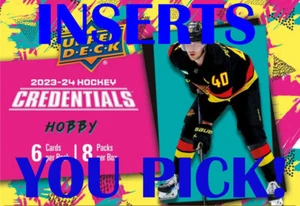 Insertos de hockey credenciales de cubierta superior 2023-24 que elijas - Imagen 1 de 11