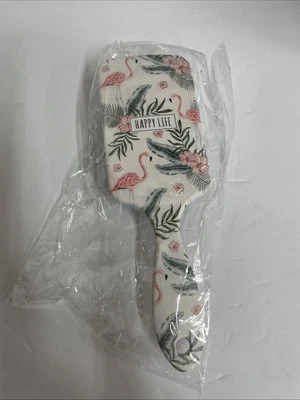 Cepillo de pelo cojín patrón flamenco Happy Life paleta cepillo floral nuevo Foto 1 de 3