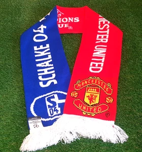 Manchester United v FC Schalke Official Champions League Match Scarf 2011 BNWT - Picture 1 of 4