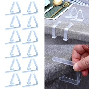 12 Pieces Transparent Clear Tablecloth Clips Plastic Table Cloth Clips Table - Picture 1 of 17