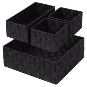 Woven Storage Baskets for Organizing, Small Black Baskets Cube Bin Container ... - Picture 1 of 6