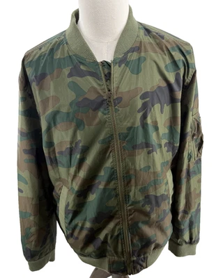 GAP Olive Green Camouflage Mens Nylon Bomber Jacket XLarge - Image 1 of 4