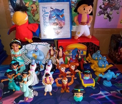 Disney Aladdin Blu-ray + Lote Figuras Genio, Aladdin, Jasmine, Jafar Foto 1 de 4