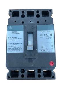 General Electric TEB132015 15A 240V 3P Lug to Lug Circuit Breaker Used - Picture 1 of 6