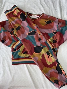 Marine Layer Amelia Sweatshirt Sweats Set Exploded Floral Print Sz X-Small - Picture 1 of 11