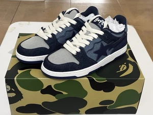 authentic a bathing ape bape sk8 sta denim indigo blue Mens US 8.5 bape sta new - Picture 1 of 13