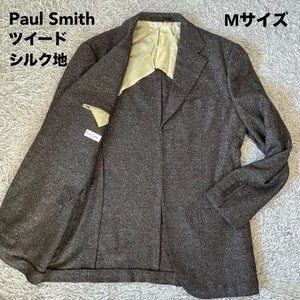 Paul Smith Silk Blend Tweed M Size Tailored Jacket Wool Herringbone - Picture 1 of 11