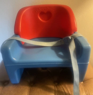 Fisher Price Grow With Me Asiento Elevador Correas Rojo Azul Vintage Años 90 Foto 1 de 4