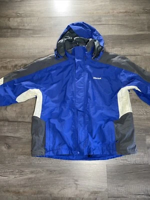 Chaqueta de Invierno Esquí Informal Ventilada Vintage Años 90 MARMOT Azul Negro Logo XL Foto 1 de 4