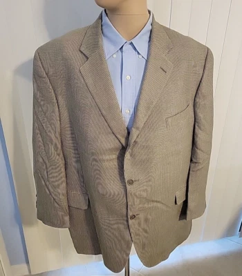 Ragan Burns Mens Gray Blazer Jacket Sz 50R Sport Coat Big & Tall Lt Brown Tweed - Image 1 of 4