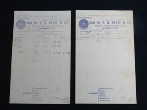 2 Boston Mass Letterheads F P Pratt Produce Vintage 1913 Billhead to Cushing ME - Picture 1 of 7