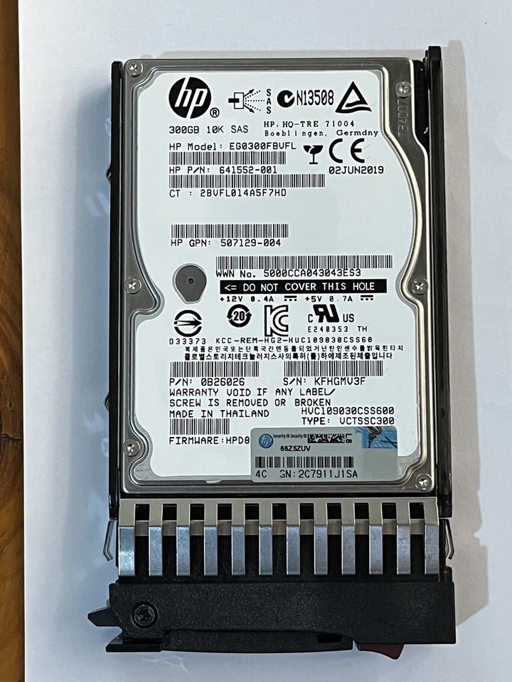 HP 507127-B21 507284-001 300GB 10K SAS 2.5" HDD ENT - NEW BULK - Image 1 of 3