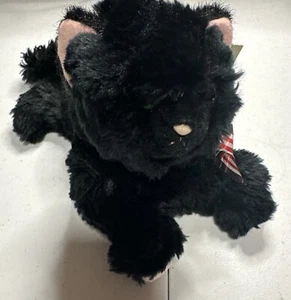 Vintage! Russ Berrie Green Eyes Frisky Black Cat Stuffed Animal Plush  8" W Tags - Picture 1 of 6