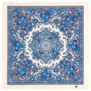 Spring Days Pavlovo Posad Shawl, Весенние Деньки 1879-1, 28x28" Russian shawl - Picture 1 of 2