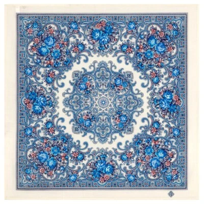 Spring Days Pavlovo Posad Shawl, Весенние Деньки 1879-1, 28x28" Russian shawl - Image 1 of 2
