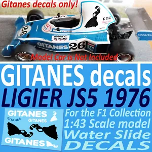 F1 Collection LIGIER JS5 1976 GITANESS water slide DECALS 1:43 scale Laffite - Picture 1 of 4