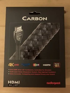 AudioQuest Carbon HDMI 2m (6’7”) Black Cable 4K UHD ultraHd HDR 18G bps - Picture 1 of 9