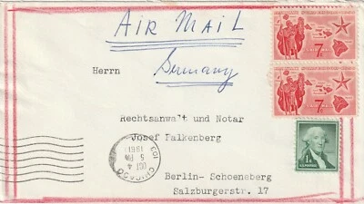 1961 USA cover sent from Chicago ILL to Berlin Germany - Image 1 of 2