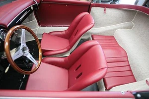 PORSCHE 356 SPEEDSTER BUCKET SEAT COVERS PAIR RED VINYL - Picture 1 of 4
