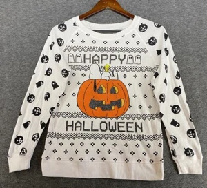 Peanuts Junior Damen weiß Happy Halloween Snoopy Sweatshirt Kürbis Oberteil Small - Bild 1 von 14
