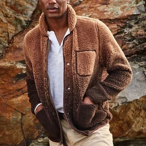 TODD SNYDER Ombre Sherpa Ranch Chore Jacket Espresso Bean Mens S NWT - Picture 1 of 12