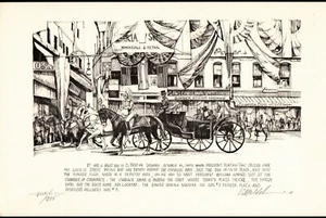 Old El Paso Texas 1909 street scene Pioneer Plaza pencil signed Vic McKechnie - Picture 1 of 5