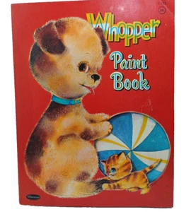 Whopper Paint Book Coloring Book Whitman Publishing 1961 Uncolored - Imagen 1 de 3