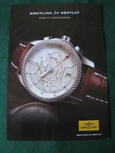 BREITLING FOR BENTLEY MARK VI CHRONOGRAPH WATCH 2007 ADVERT A4 FILE 9 - Picture 1 of 1